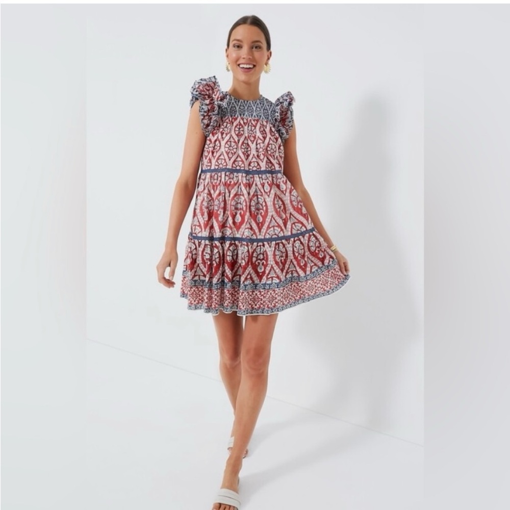 Tuckernuck Eden & Ash Red, White, Blue and Gold Dress
